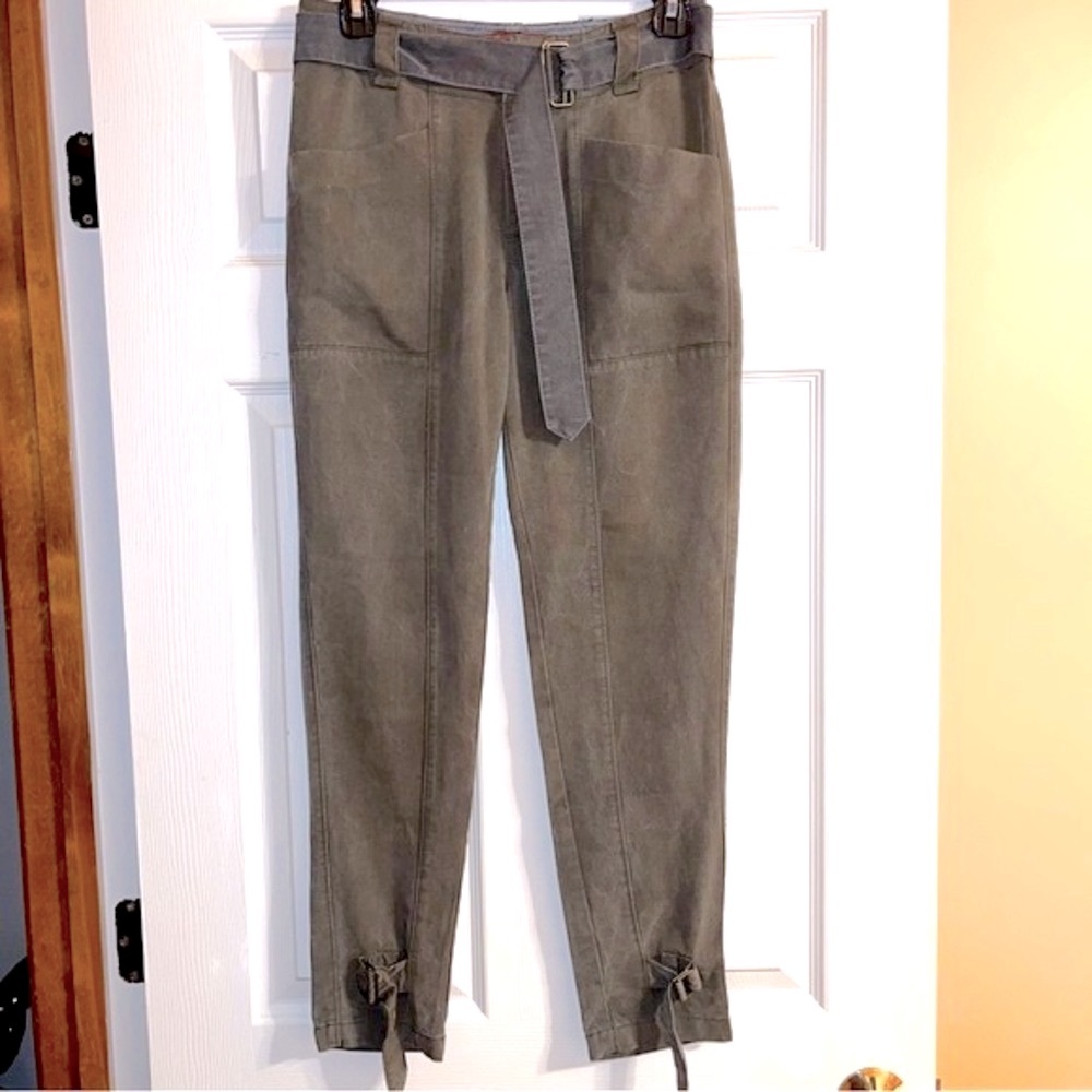 7 for all mankind High Rise Tie Ankle Tapered Leg Pants